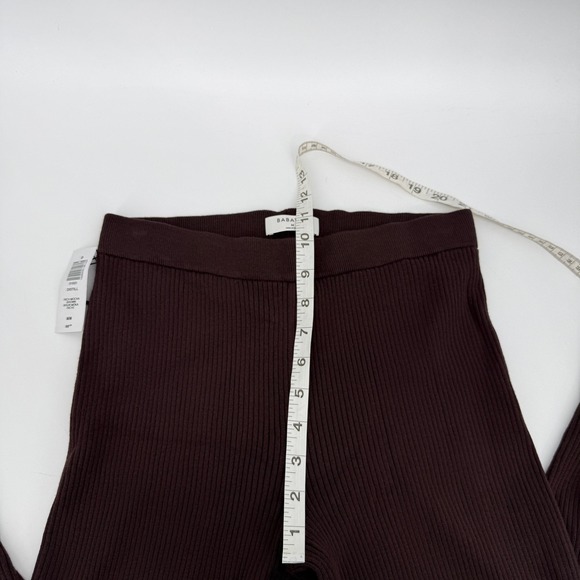 NWT Babaton Aritzia Rich Mocha Brown‎ Rib Knit Leggings Side Slits M - Picture 11 of 11